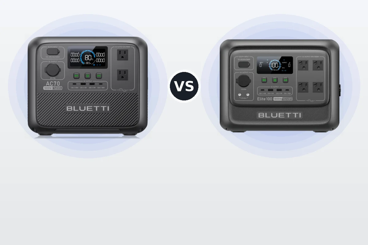 BLUETTI AC70 vs Elite 100 V2